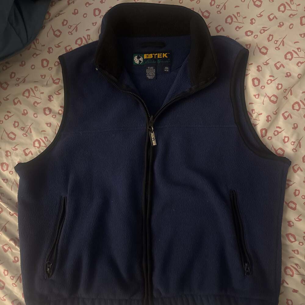 Eddie Bauer Blue Full Zip Fleece Vest